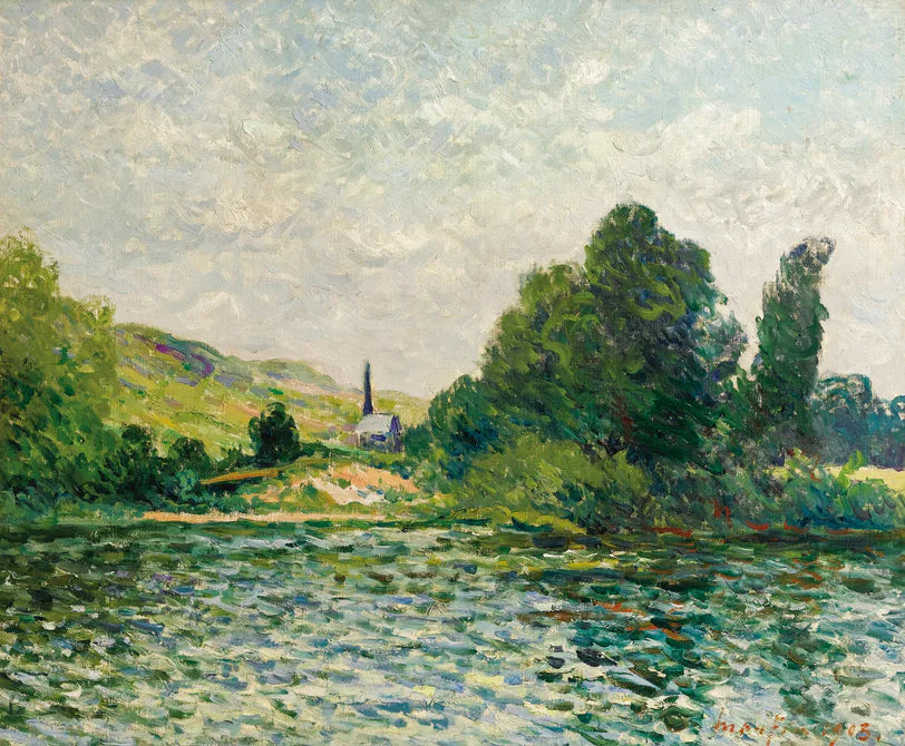 Seine-stranden, landskap i Bouafles, Eure - Maxime Maufra