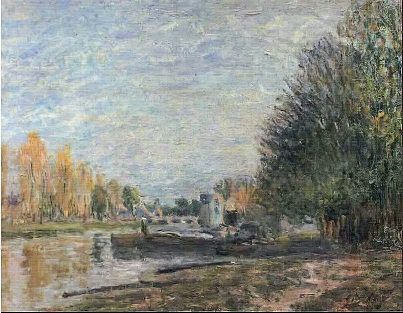 Loing-kusten vid solnedgången - Alfred Sisley