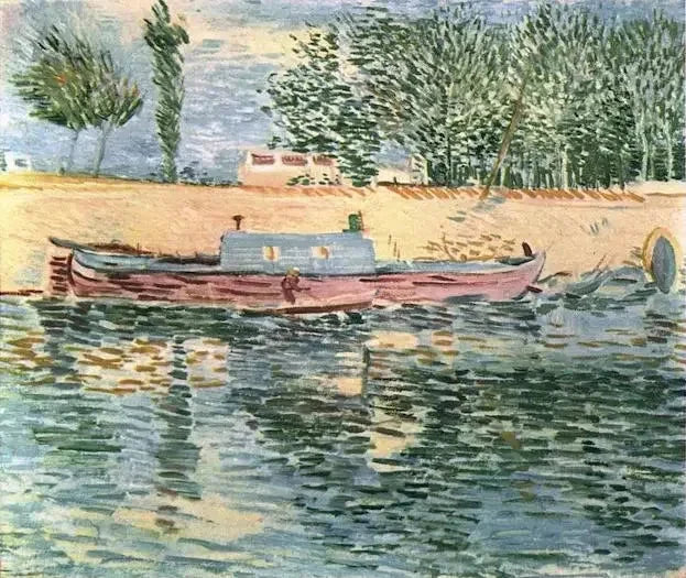 Kajerna vid Seine med båtar, Les - Vincent van Gogh