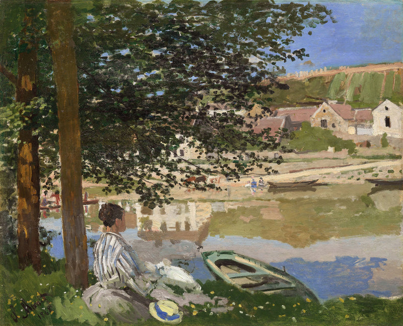 På stranden av Seine vid Bennecourt W110 - Claude Monet