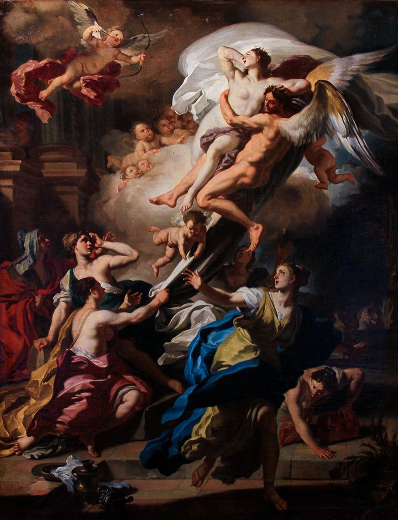 Borée som avlägsnar Oreithyia, Erektéas dotter - Francesco Solimena