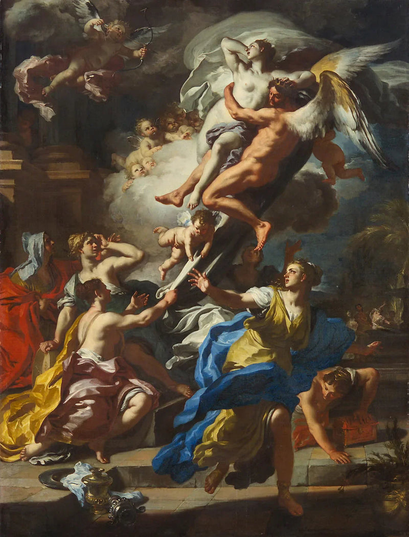 Borée flyger Oréthyie - Francesco Solimena