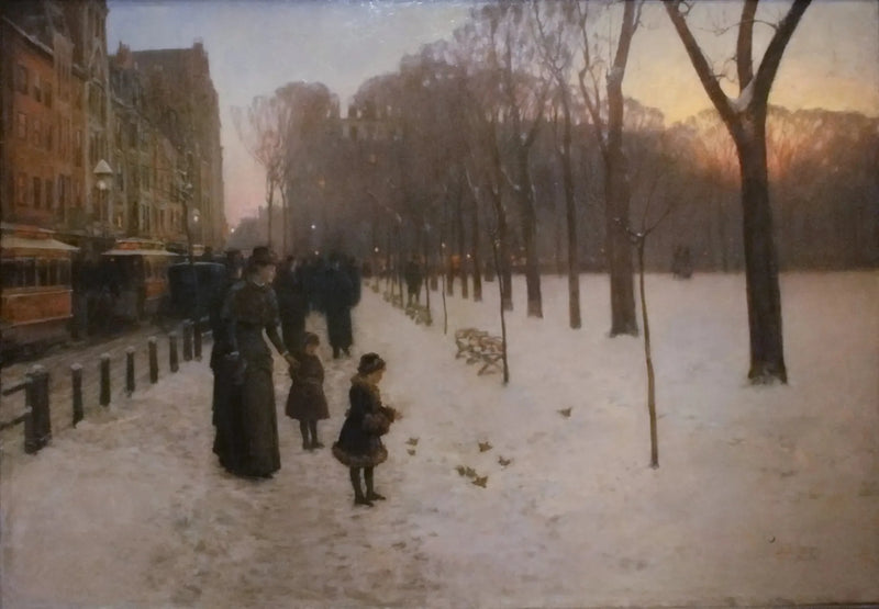 Boston Common vid skymningen - Childe Hassam