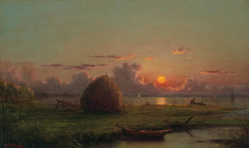 Höbädd vid solnedgången - Martin Johnson Heade