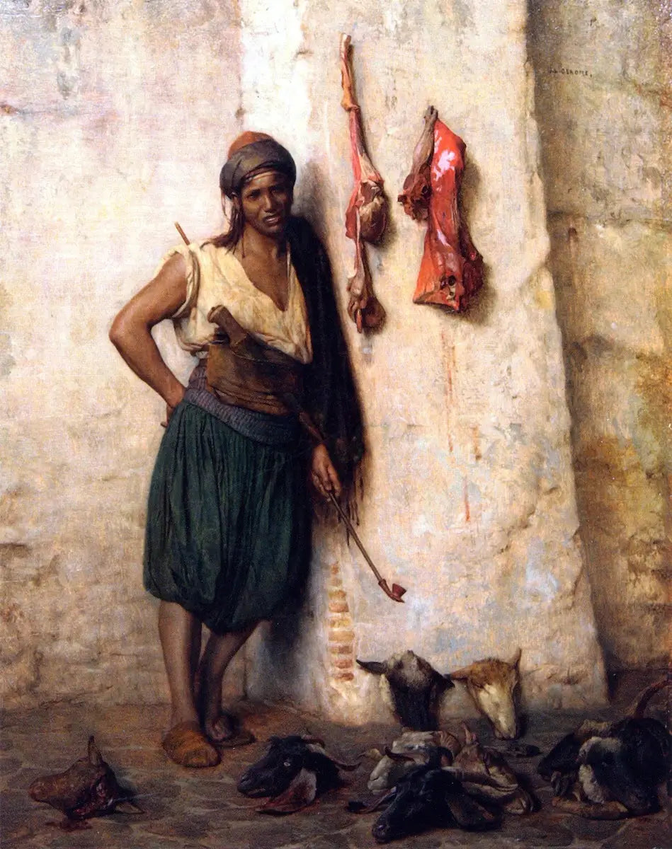 Reproduction du tableau « Boucher turc à Jérusalem - Jean-Léon Gérôme » par Alpha Reproduction en peinture à l’huile