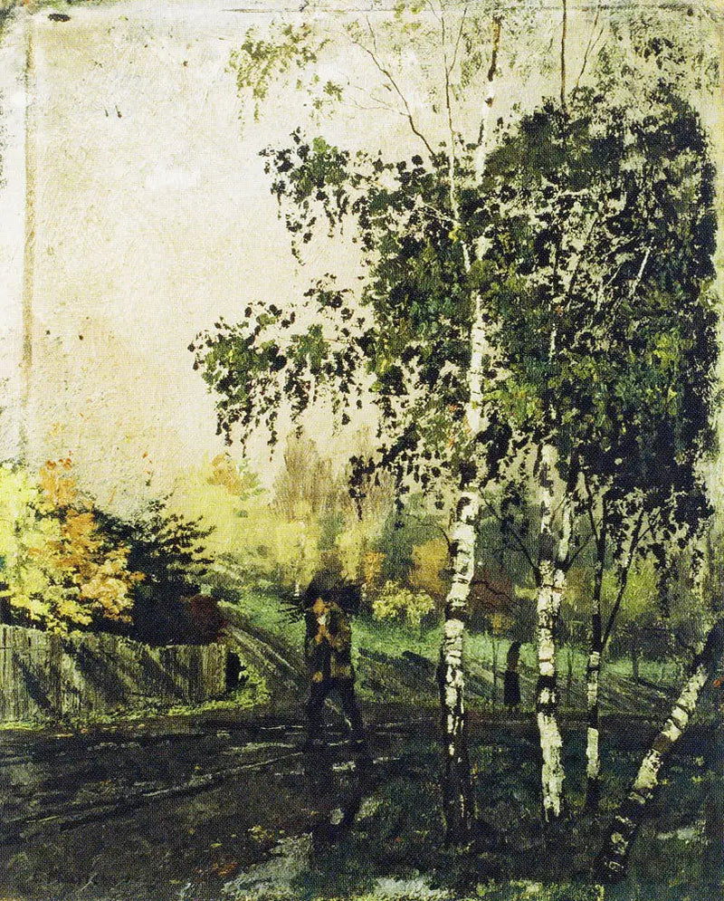 Björkar och Män som bär grenar - Edvard Munch