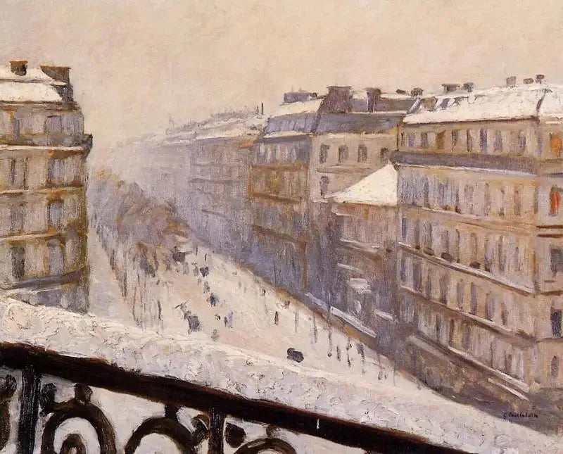 Boulevard Haussmann, snöeffekt - Gustave Caillebotte