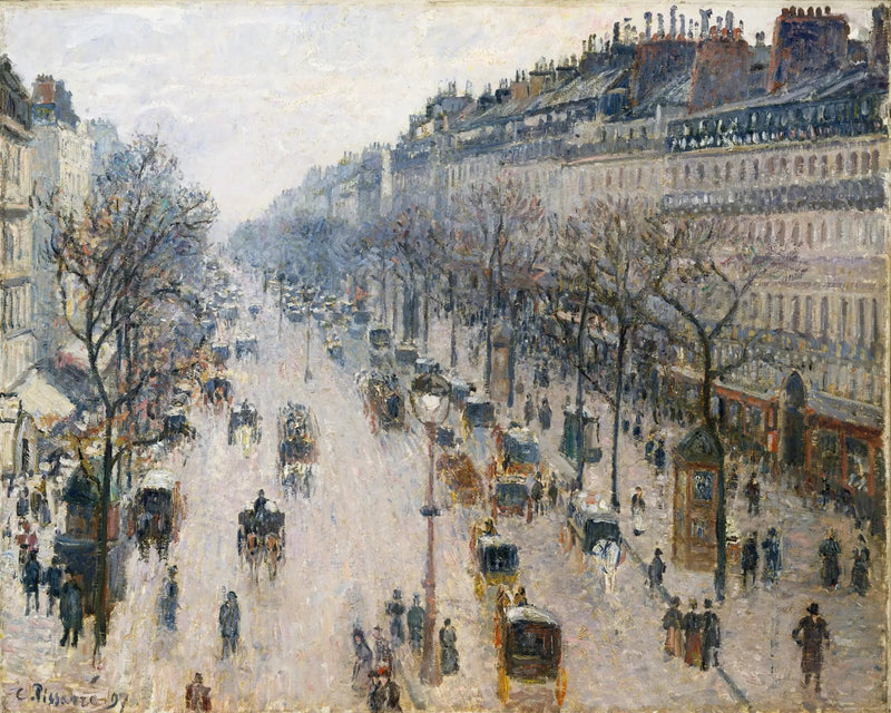 Boulevard Montmartre en vintermorgon - Camille Pissarro