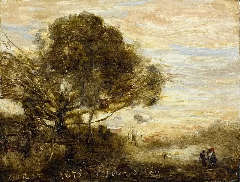Trädbukett vid vattnet - Jean-Baptiste Camille Corot