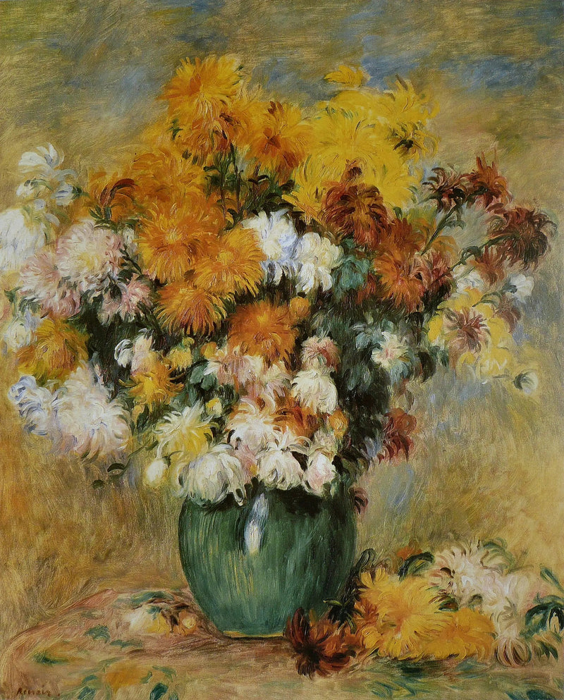 Krysantemumbukett - Pierre-Auguste Renoir