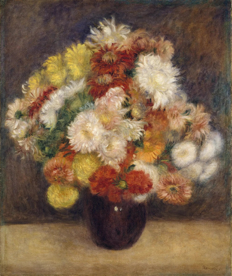 Krysantemumbukett - Pierre-Auguste Renoir