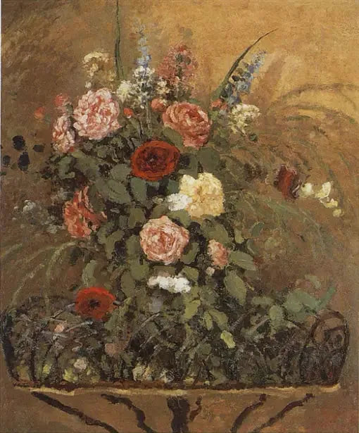 Blomsterbukett med kruka - Camille Pissarro