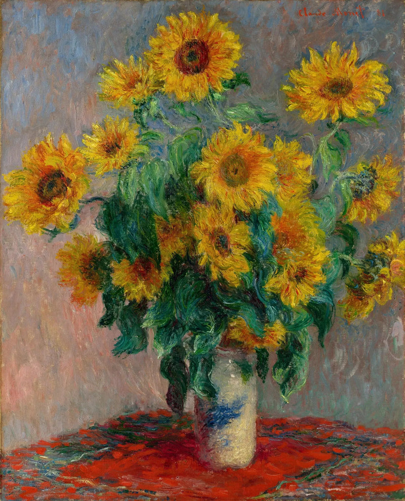 Bukett med solrosor - Claude Monet