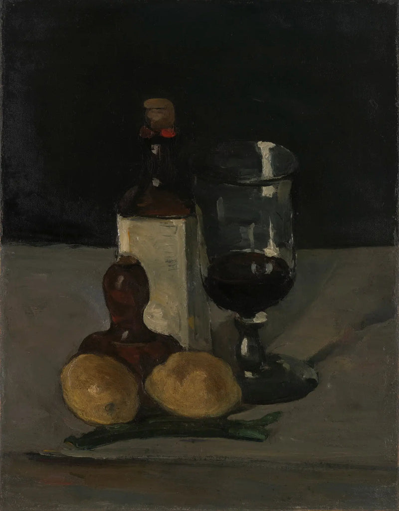 Flaska, glas och citroner - Paul Cézanne