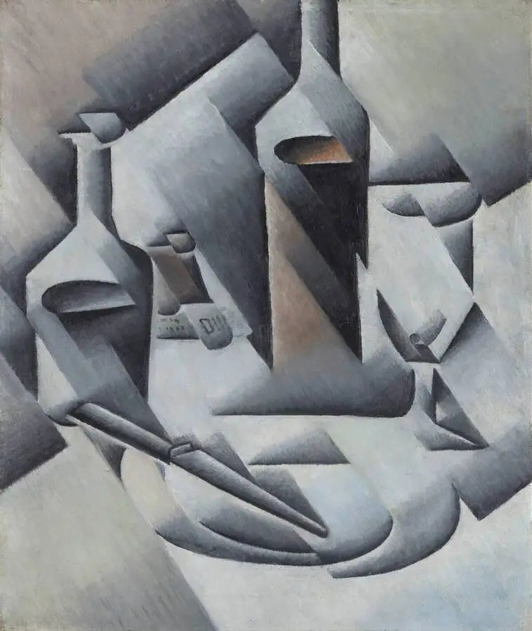 Flaskor och kniv - Juan Gris