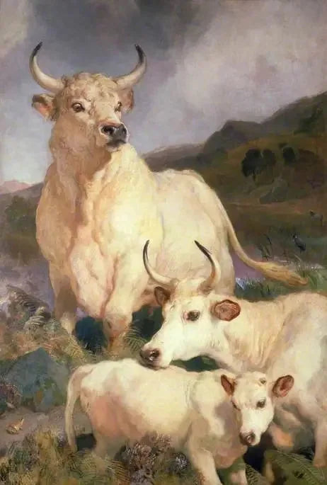 Vilda nötkreatur från Chillingham, Northumberland - Edwin Henry Landseer