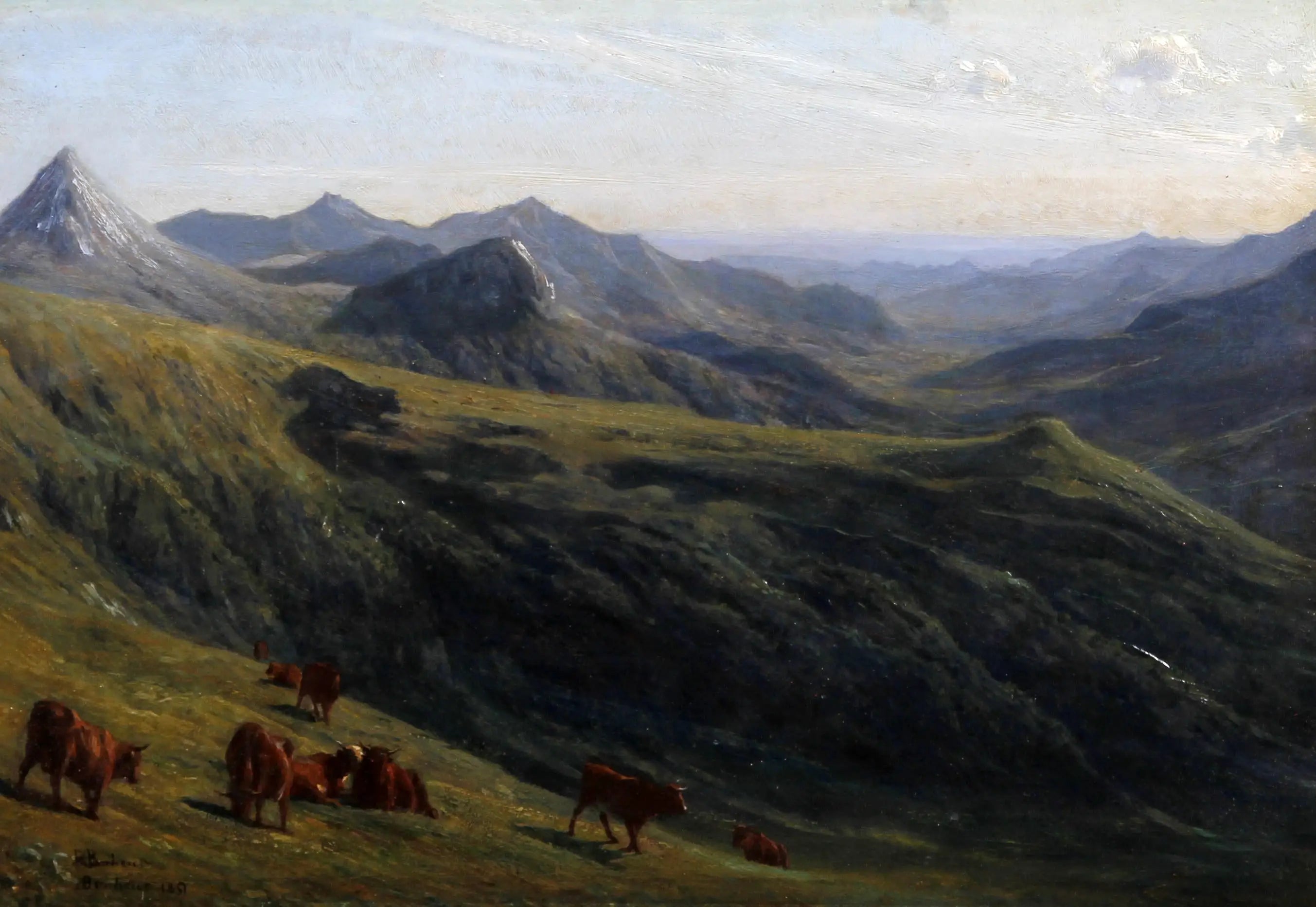 Bovins sur une colline - Rosa Bonheur image 1 reproduction réalisée par Alpha Reproduction