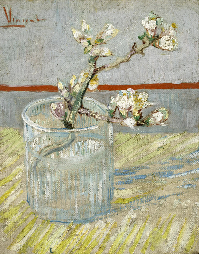Mandelblommande gren i ett glas - Vincent van Gogh