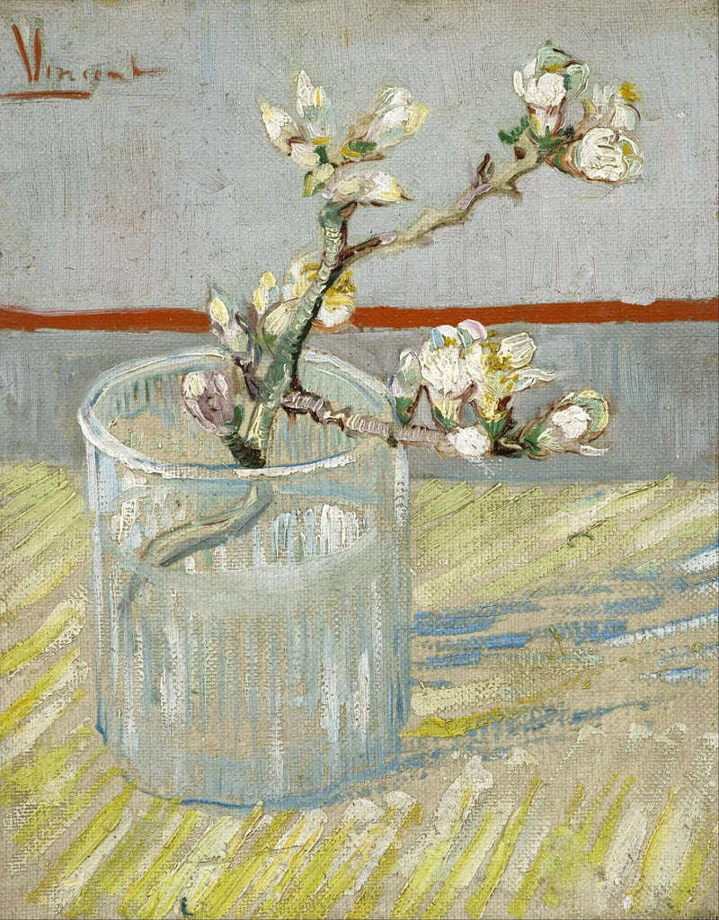 Mandelblommande gren i ett glas - Vincent van Gogh