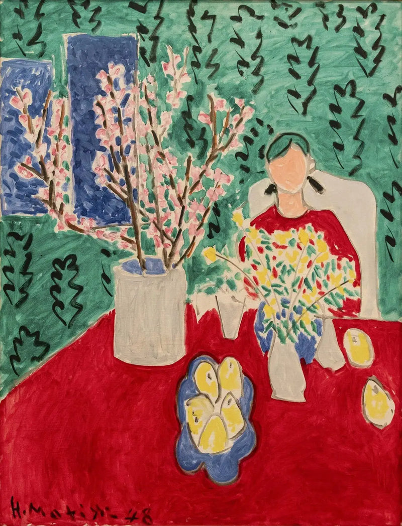 Plommongren, grön bakgrund - Henri Matisse