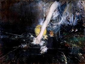 Blomvasstöd med vas - Giovanni Boldini