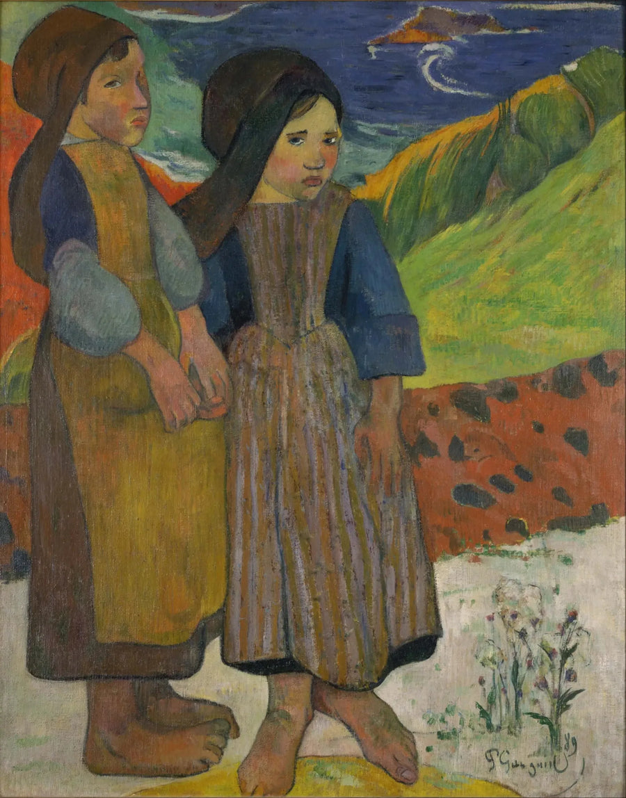 Bretons vid havet - Paul Gauguin