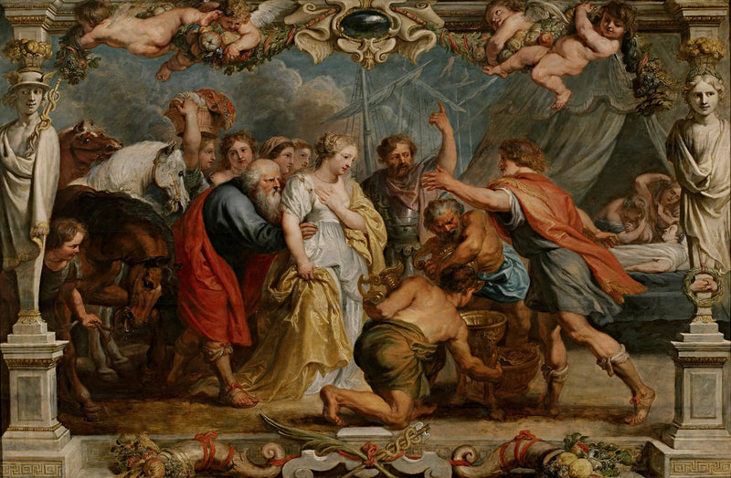 Briseis överlämnad till Achilles av Nestor - Peter Paul Rubens