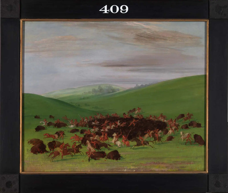 Buffalo Chase, omgiven av Hidatsas - George Catlin