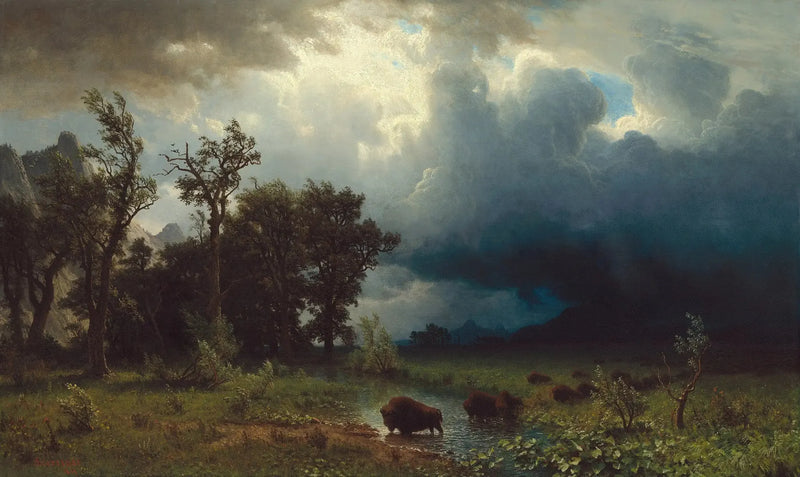 Buffalo Trail: den förestående stormen - Albert Bierstadt