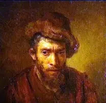 Manlig byst med en pälsmössa - Rembrandt