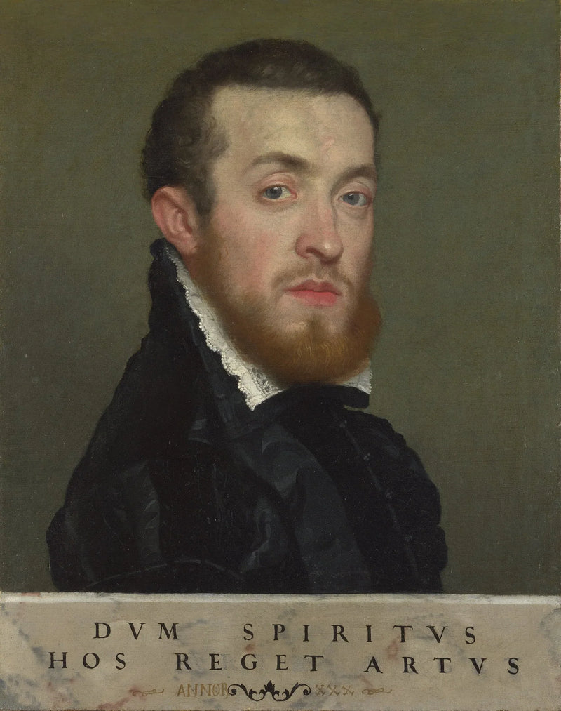 Buste av en ung man med en inskrift - Giovanni Battista Moroni