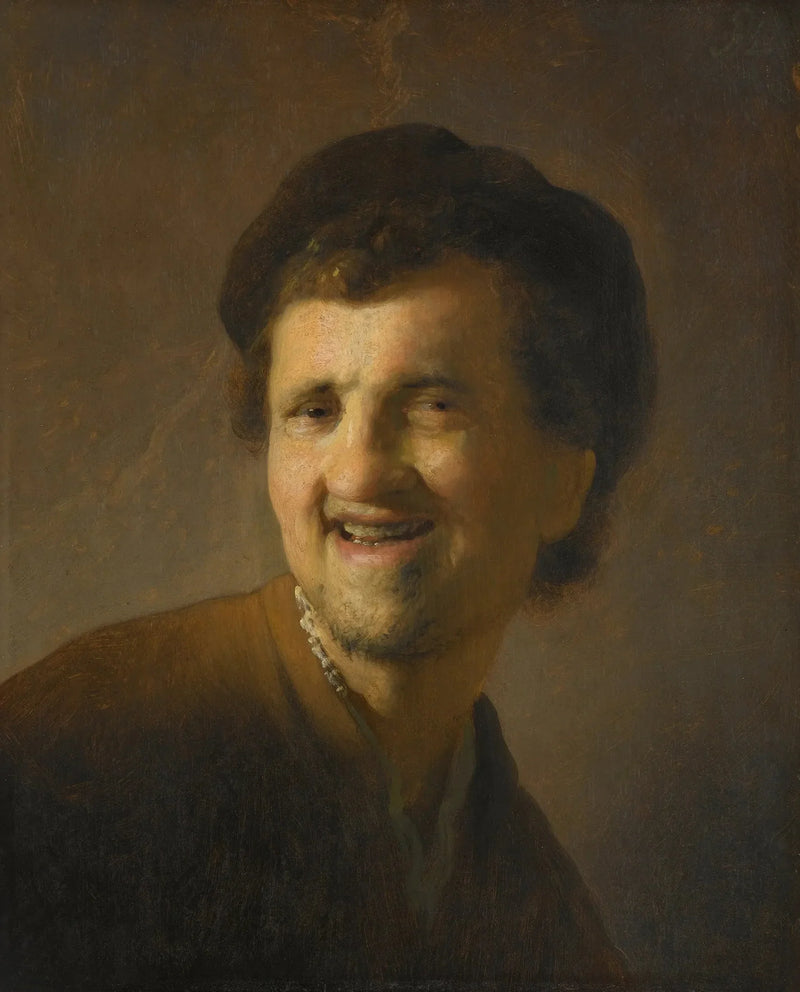 Byst av en skrattande ung man - Rembrandt
