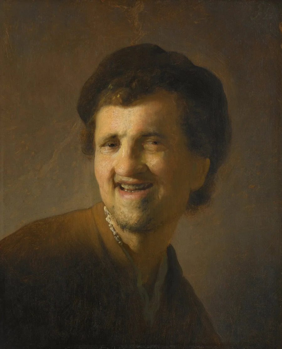 Byst av en skrattande ung man - Rembrandt