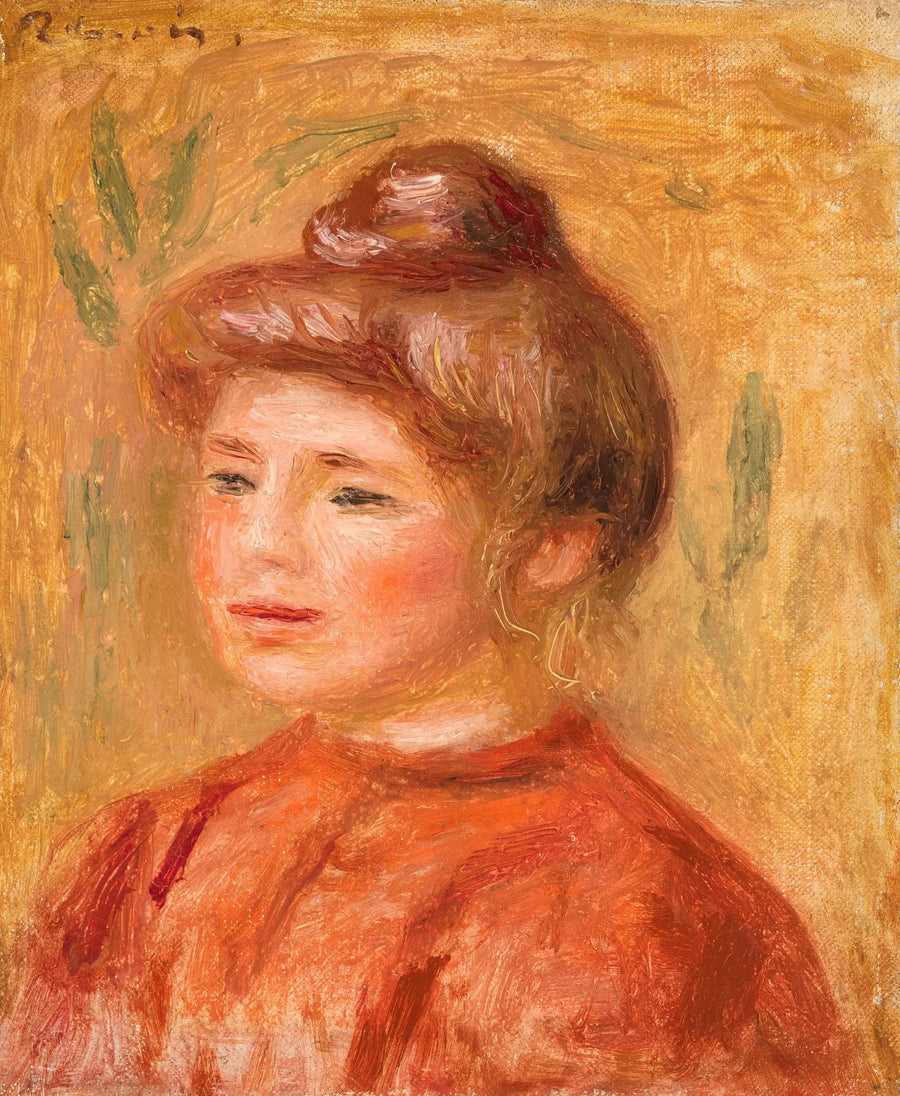Kvinnohuvud i röd - Pierre-Auguste Renoir