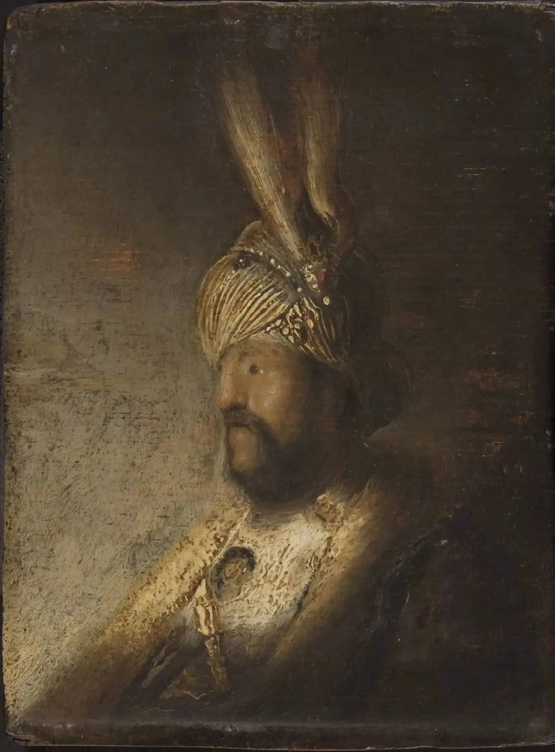 Manlig byst med turban - Rembrandt