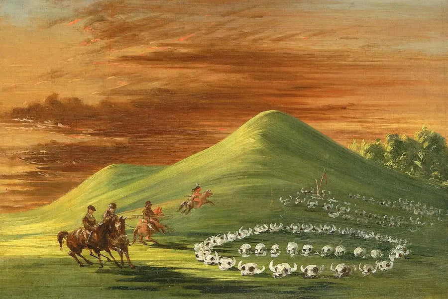 Butte de Mort, Sioux-kyrkogård, Upper Missouri - George Catlin