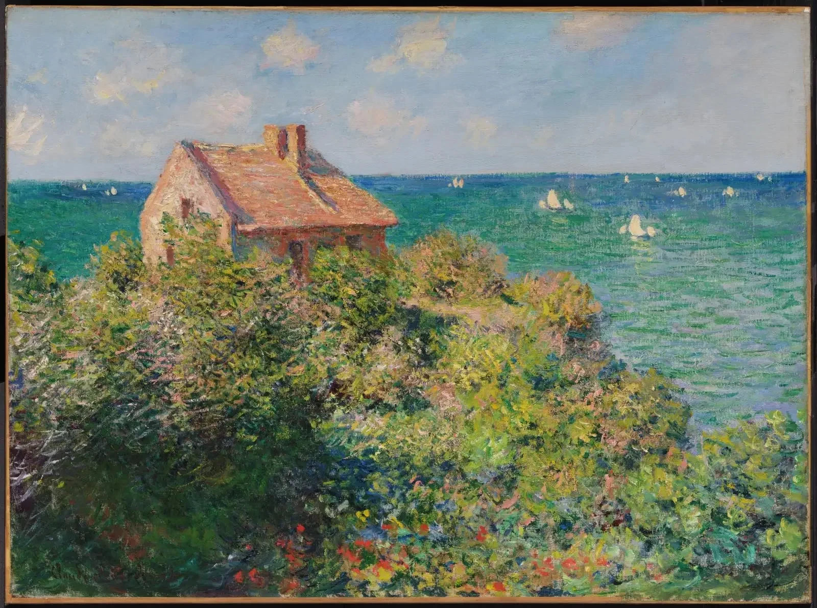 La Cabane de pêcheurs sur les falaises de Varengeville W805 par Claude Monet, MFA Boston