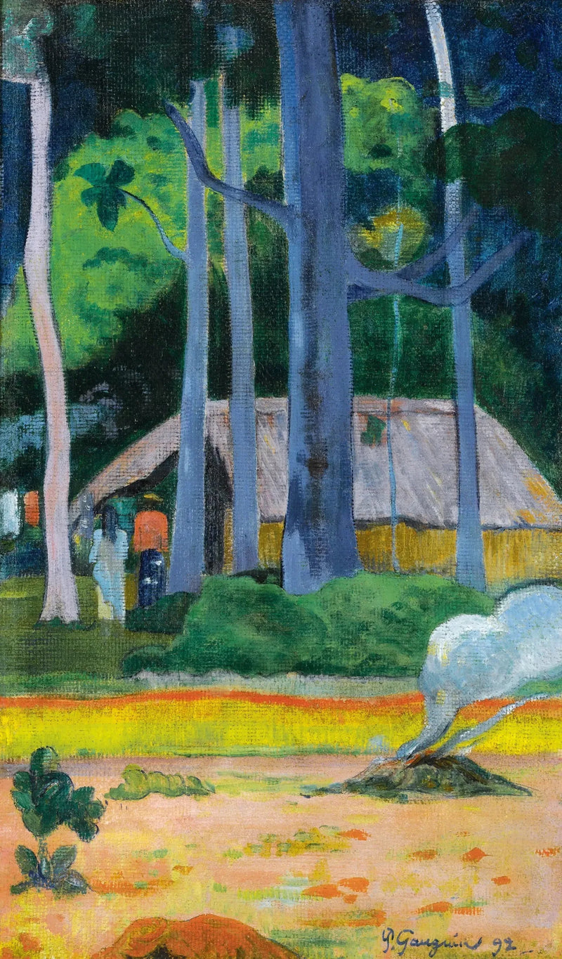 Hydda under träden - Paul Gauguin