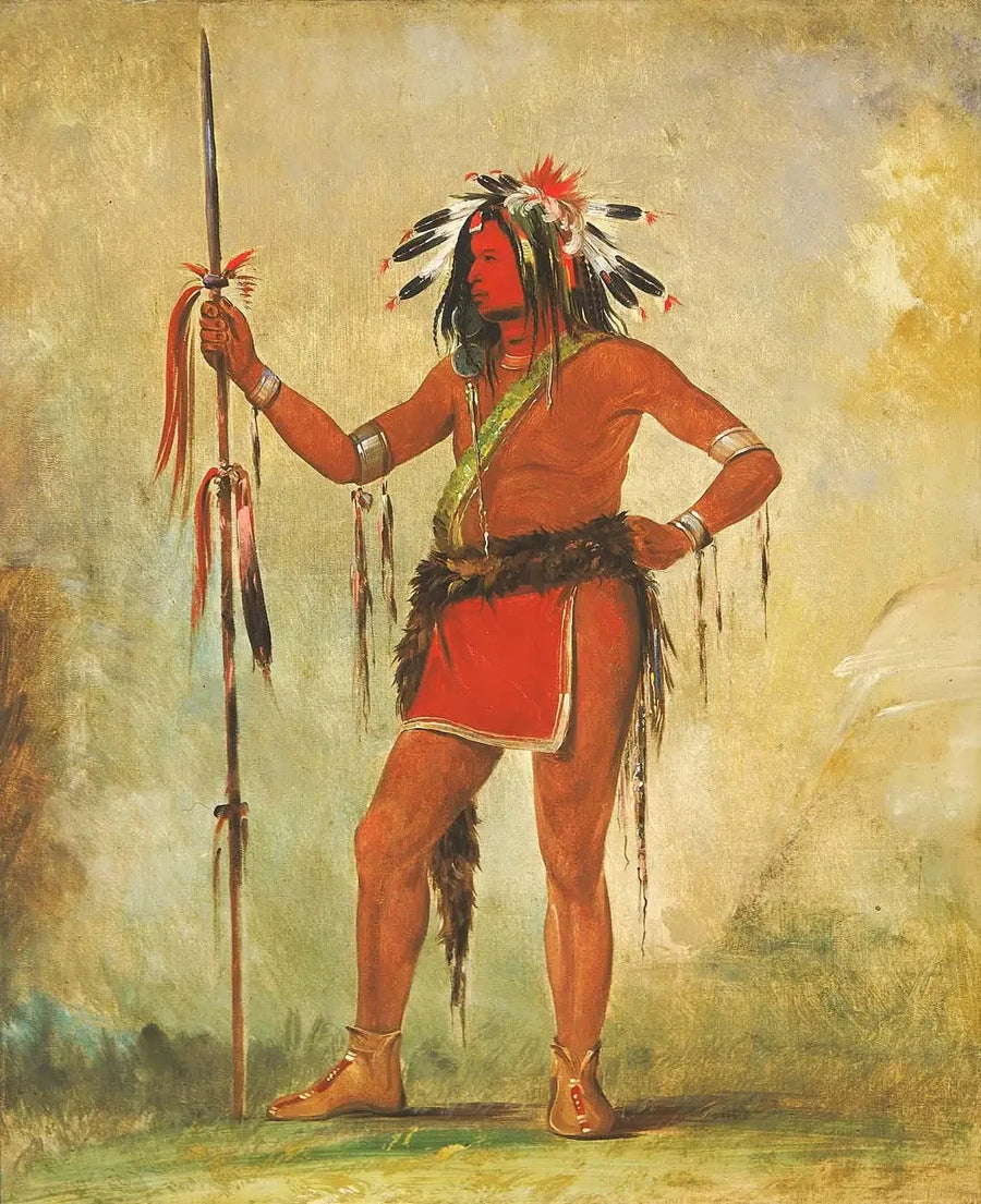 Cáh-be-múb-bee, Den som sitter överallt, en modig - George Catlin