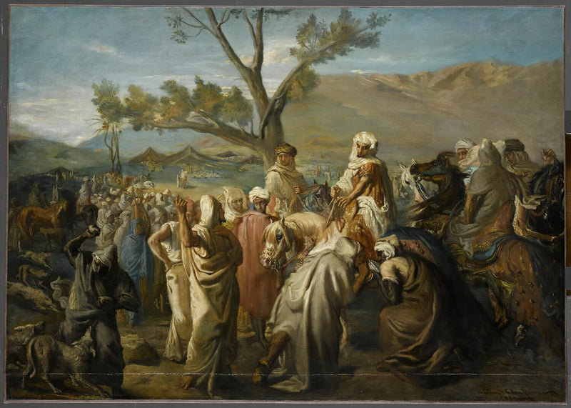 Caïd som besöker en by - Théodore Chassériau
