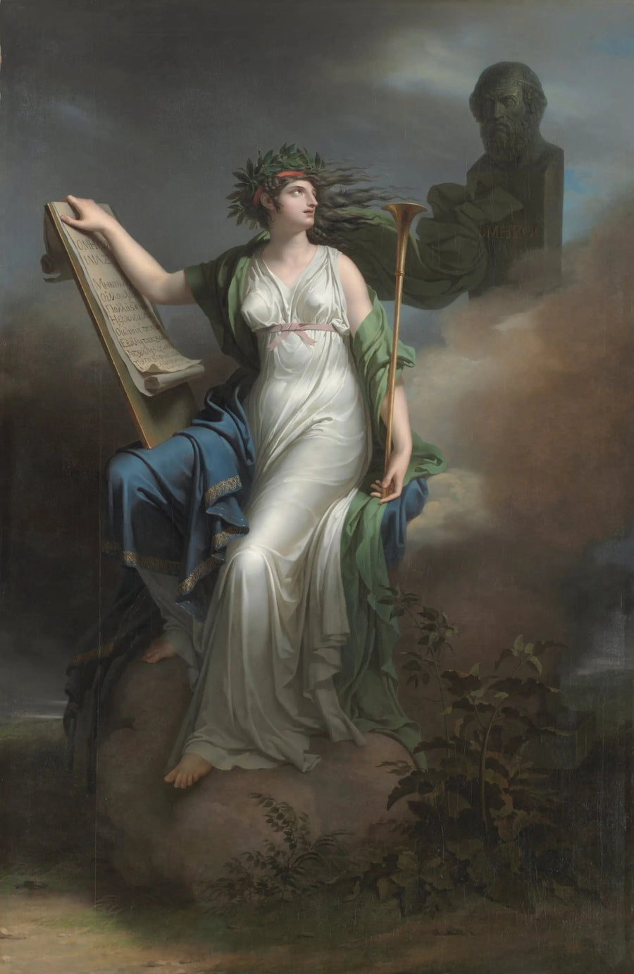 Calliope, muse som styr det episka poemet - Charles Meynier