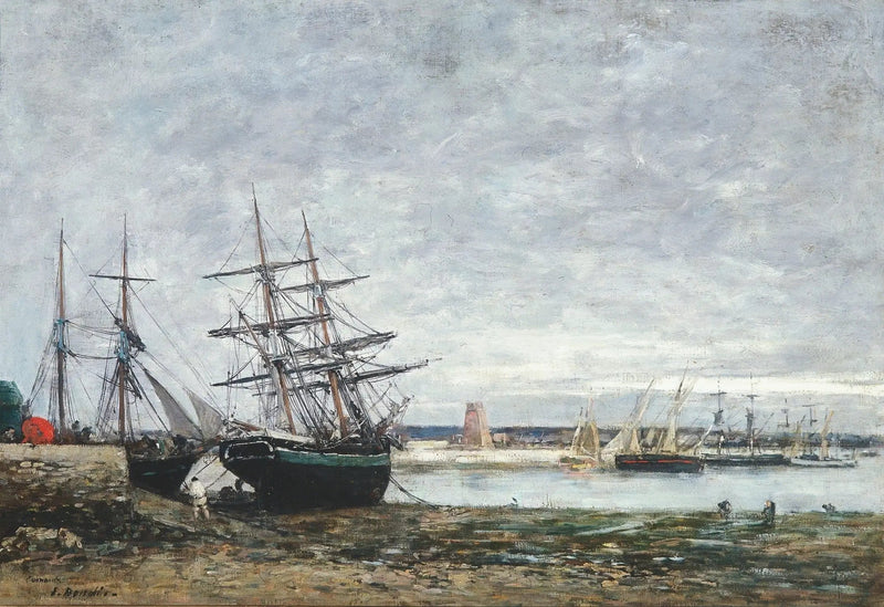 Camaret, lågvatten i hamnen - Eugène Boudin