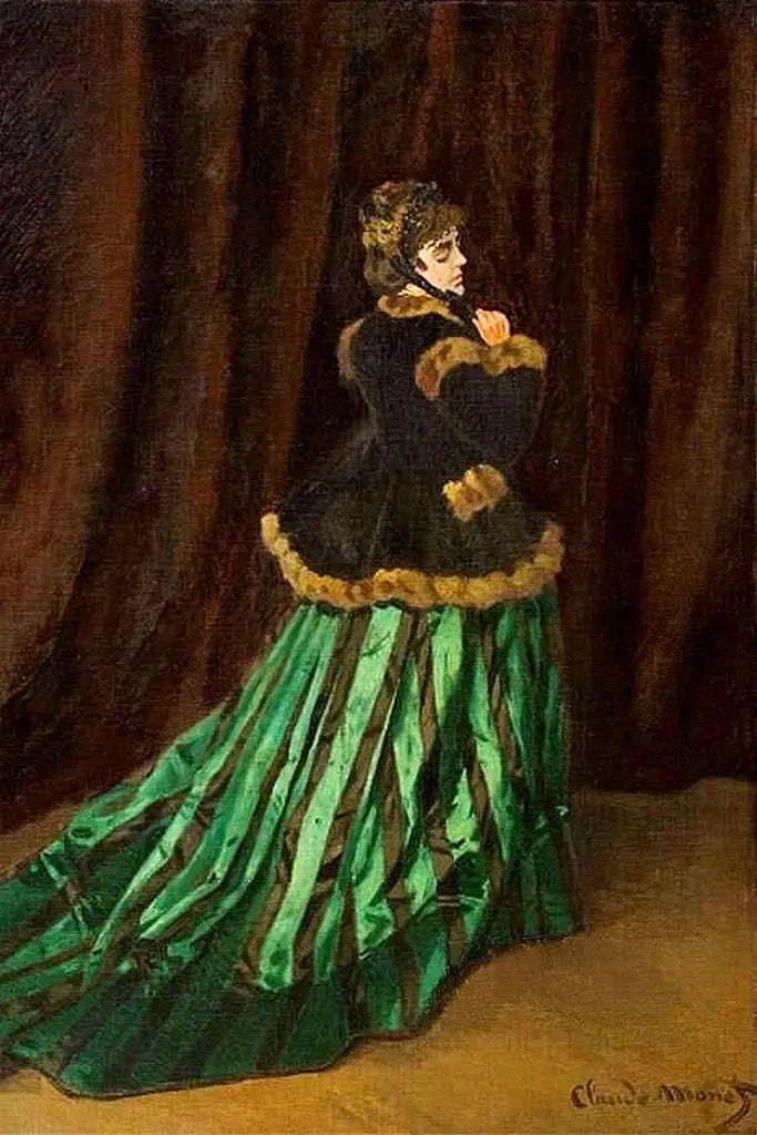 Camille i grön klänning - Claude Monet