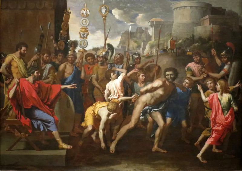 Camille och skolmästaren från Faliéries - Nicolas Poussin