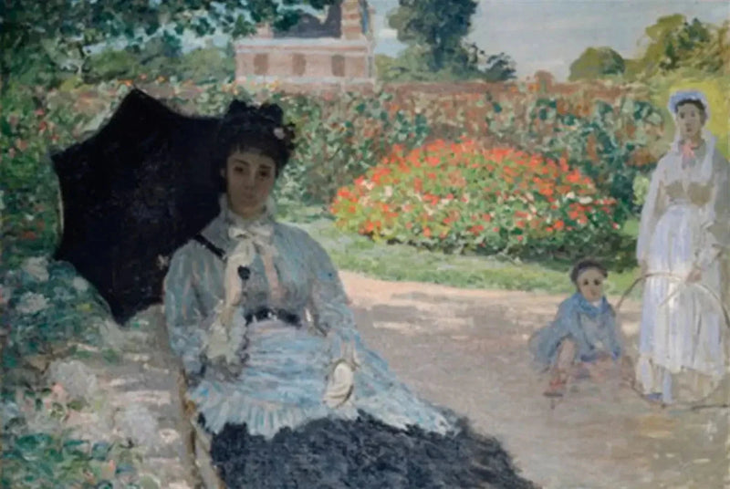 Camille i trädgården med Jean och hennes goda W280 - Claude Monet