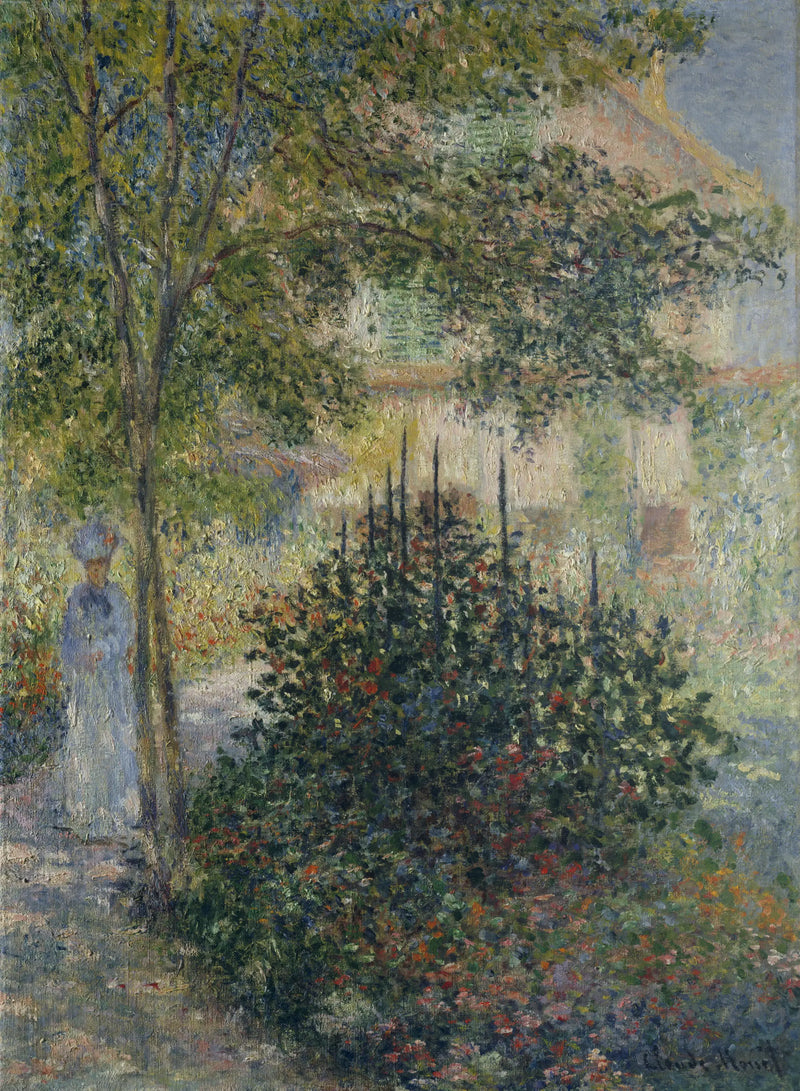 Camille Monet (1847-1879) i trädgården i Argentieu - Claude Monet
