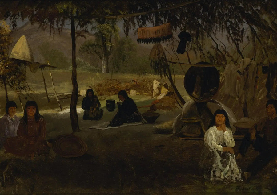 Indisk lägerplats i Kalifornien - Albert Bierstadt