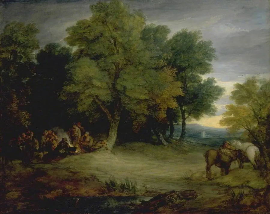 Tälta av zigenare, solnedgång - Thomas Gainsborough