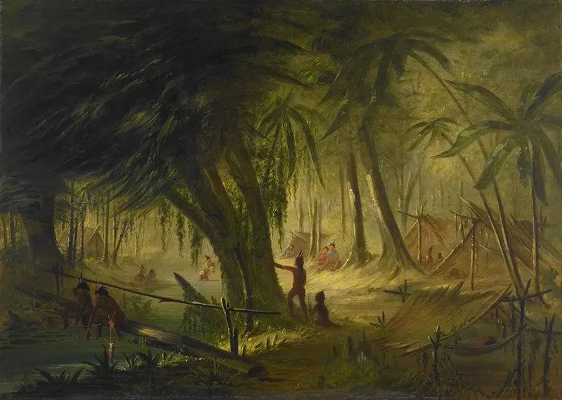 Indianskt läger - George Catlin