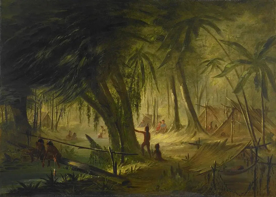 Indianskt läger - George Catlin